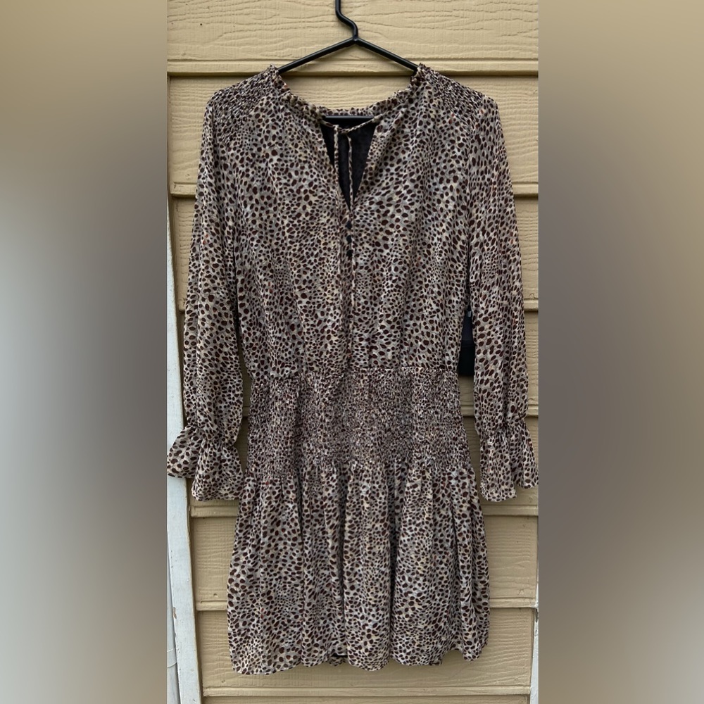 NWT- Black Tape Leopard Print dress elastic waist